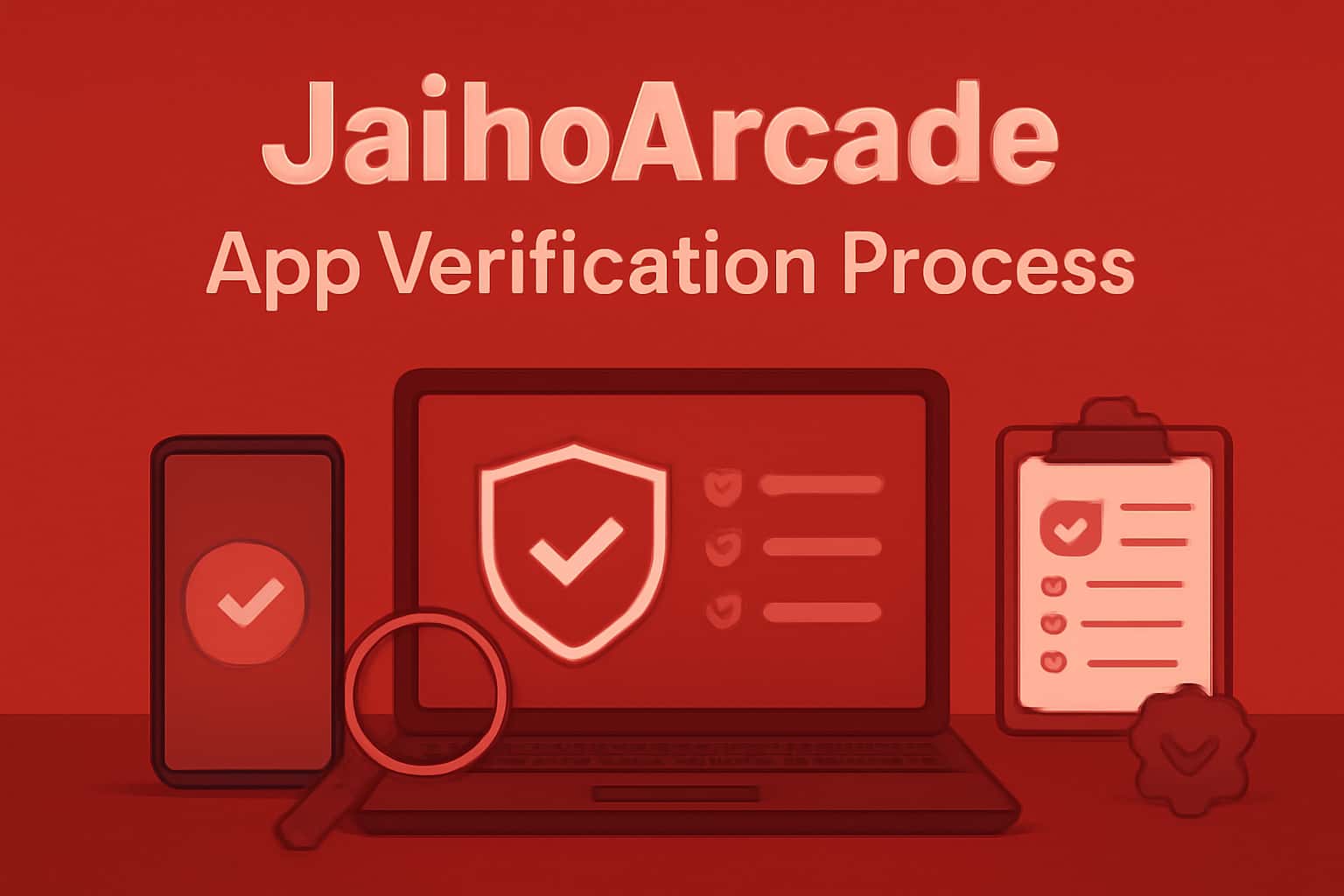 Visual representation of JaihoArcade App Verification Process with relevant highlights.