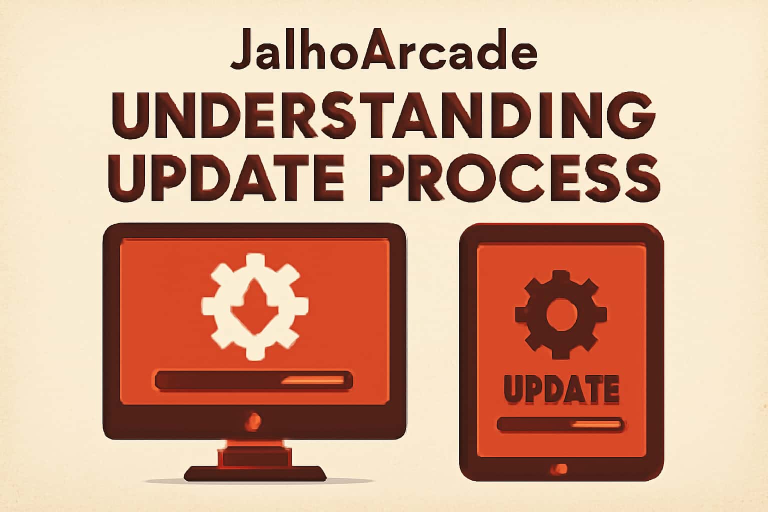 A conceptual design representing the JaihoArcade update process with clear and prominent text.